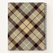 Chic Burlywood Grey Pset Tartan Persoonlijke naam Notitieboek (Achterkant)