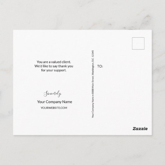 Chic Business Customer Appreciing Handlettering Briefkaart (Achterkant)