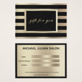 Chic Business Gift Certificate Gold Black Visitekaartje (Voorkant /achterkant)