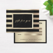 Chic Business Gift Certificate Gold Black Visitekaartje (Bureau)