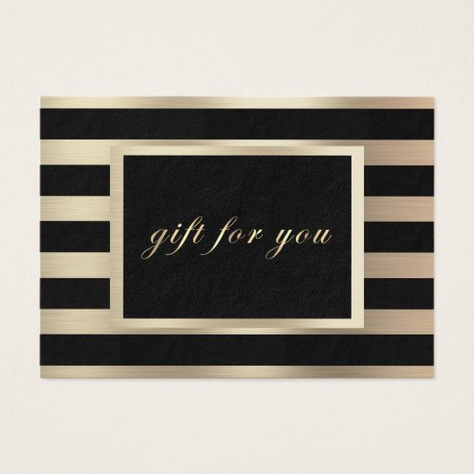 Chic Business Gift Certificate Gold Black Visitekaartje (Voorkant)