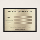 Chic Business Gift Certificate Gold Black Visitekaartje (Achterkant)