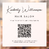 Chic Business handtekening script QR-code roze Raamsticker (Vel 2)