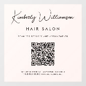 Chic Business Signature Script QR Code Pink Raamsticker (Vel)