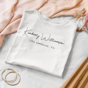 Chic Business Signature Script Wit T-shirt