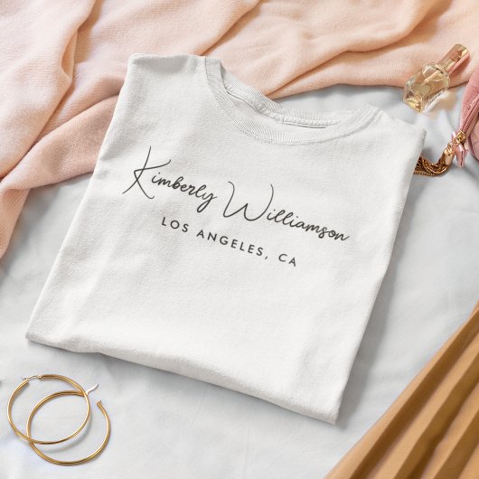 Chic Business Signature Script Wit T-shirt