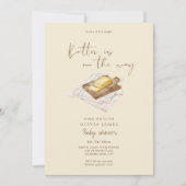 Chic butter yellow baby shower kaart (Voorkant)