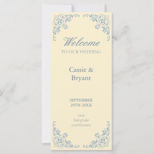 Chic  Butter Yellow Classic Wedding Programma (Voorkant)