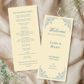 Chic  Butter Yellow Classic Wedding Programma