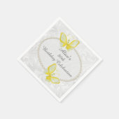 Chic Butterflies Damask 80ste verjaardag gepersona Servet (Hoek)