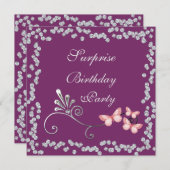 Chic Butterflies & Diamonds Verrassing Verjaardag Kaart (Voorkant / Achterkant)