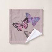 Chic Butterflies & Love is Script on Dusty Pink Bad Handdoek (Wasdoekje)