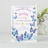 Chic Butterflies Polka Dots Birthday Kaart (Staand voorkant)