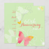 Chic Butterfly 60ste huwelijksjubileumfeestje Kaart (Voorkant / Achterkant)