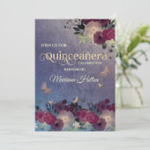 Chic Butterfly bloemtuin Quinceañera lavender Kaart (Staand voorkant)