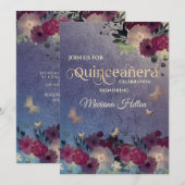 Chic Butterfly bloemtuin Quinceañera lavender Kaart (Voorkant / Achterkant)