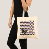 Chic Butterfly Paars Gray Chevron Pattern Tote Bag (Voorkant (product))