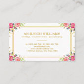 Chic Butterfly / roze Waterverf Floral Visitekaartje (Achterkant)