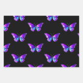Chic Butterfly Wrapping Paper Flat Sheet Set van 3 (Voorkant 2)
