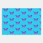 Chic Butterfly Wrapping Paper Flat Sheet Set van 3 (Voorkant)