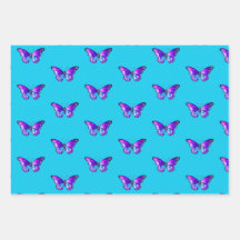 Chic Butterfly Wrapping Paper Flat Sheet Set van 3