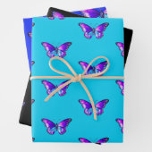 Chic Butterfly Wrapping Paper Flat Sheet Set van 3 (In situ)