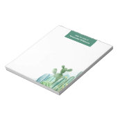 Chic Cacti Waterverf Modern Familie Notitieblok (Linkerzijde)