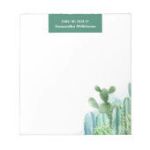 Chic Cacti Waterverf Modern Familie Notitieblok (Voorkant)