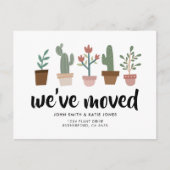 Chic Cactus en Planten New Home & Moving Uitnodiging Briefkaart (Voorkant)