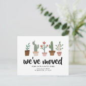 Chic Cactus en Planten New Home & Moving Uitnodiging Briefkaart (Staand voorkant)