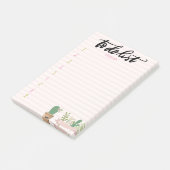 Chic Cactus Flower roze striped to do List Post-it® Notes (Schuin)