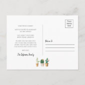 Chic Cactus Planed New Roots Moved Moving Aankondigingskaart (Achterkant)