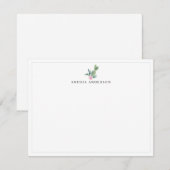 Chic Cactus Succulent Blush Pink Floral Waterverf Notitiekaartje (Voorkant / Achterkant)