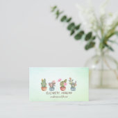 Chic Cactus Succulent Groen Visitekaartje (Staand voorkant)