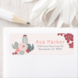 Chic Cactus Succulent Pink Label