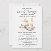 Chic Cakes en Champagne Bruidsfeest Kaart (Voorkant)