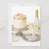 Chic Cakes en Champagne Bruidsfeest Kaart (Achterkant)