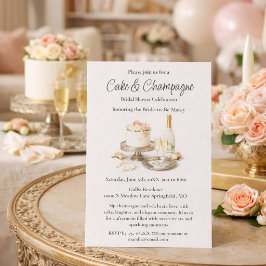 Chic Cakes en Champagne Bruidsfeest Kaart