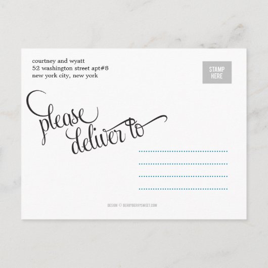 Chic Calendar Photo Sla het datum Briefkaart op (Achterkant)