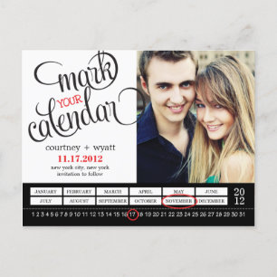 Chic Calendar Photo Sla het datum Briefkaart op