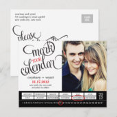 Chic Calendar Photo Sla het datum Briefkaart op (Voorkant / Achterkant)