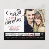 Chic Calendar Photo Sla het datum Briefkaart op (Voorkant)