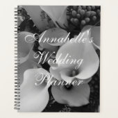 Chic Calla Lelies Zwart & Wit Bloemen Bruid Planner (Voorkant)