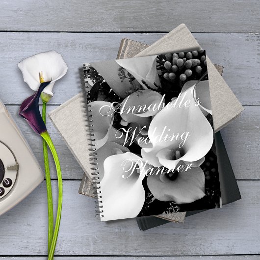 Chic Calla Lelies Zwart & Wit Bloemen Bruid Planner