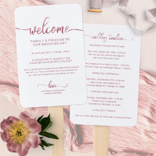 Chic Calligrafie Huwelijksdag Tijdschema Handventi Handwaaier