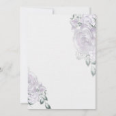 Chic Calligraphy Baby shower Lavender Floral Roos Kaart (Achterkant)