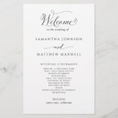 Chic Calligraphy Black and White Wedding Program (Voorkant)