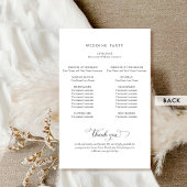 Chic Calligraphy Black and White Wedding Program