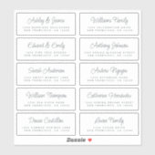 Chic Calligraphy Black White Guest Adresetiketten Sticker (Vel)