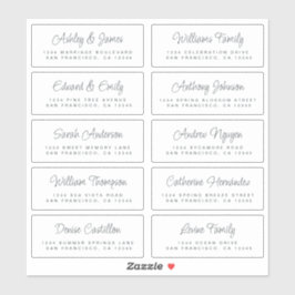 Chic Calligraphy Black White Guest Adresetiketten Sticker